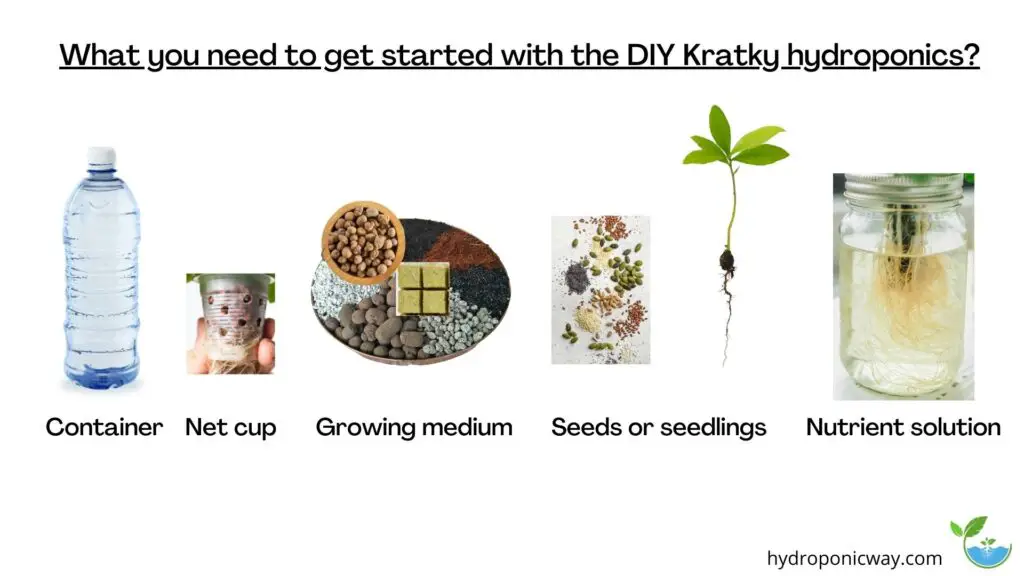 What you need to get started with the DIY kratky hydroponics