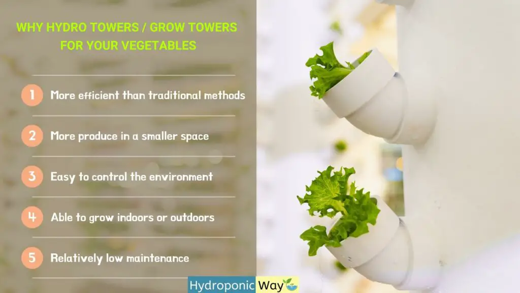 % If you're a gardener looking to grow your own vegetables without a lot of space, then hydro towers are the way to go. These towers give you an easy and efficient way to produce fresh veggies without a huge amount of maintenance.