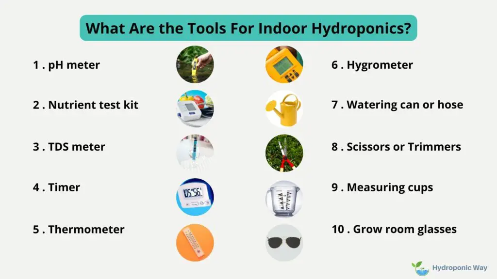 What are the tools needed for indoor hydroponics